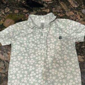 Floral Kids Shirt in Green by Modern Moments